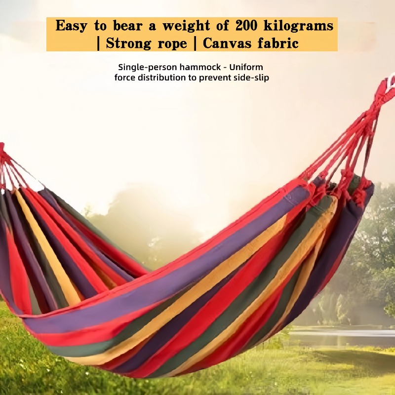 Outdoor Camping Hammock - Rede de Lona Grossa para Exterior,