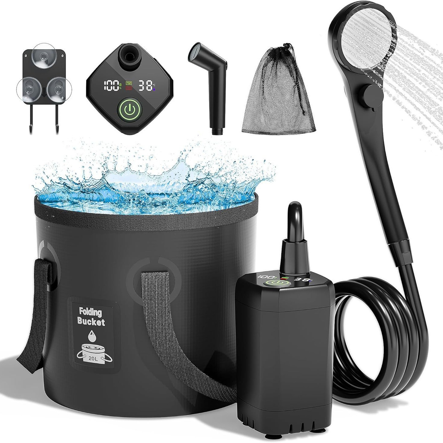Outdoor Camping Showers - Chuveiro Elétrico Portátil Autoescorvante para Uso