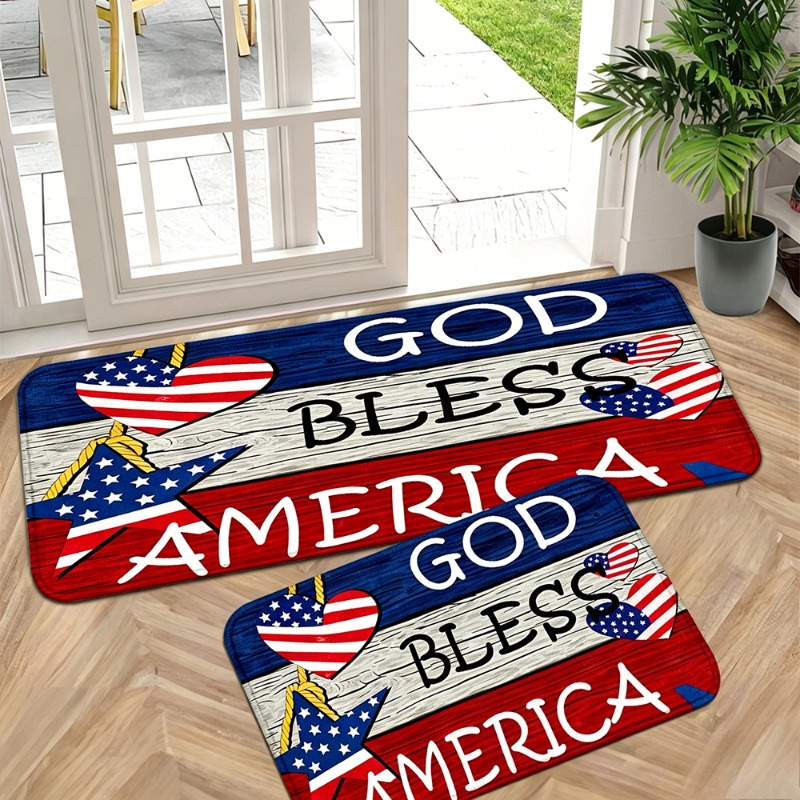 Outdoor Camping Usa - Tapete de Flanela Patriótico God Bless
