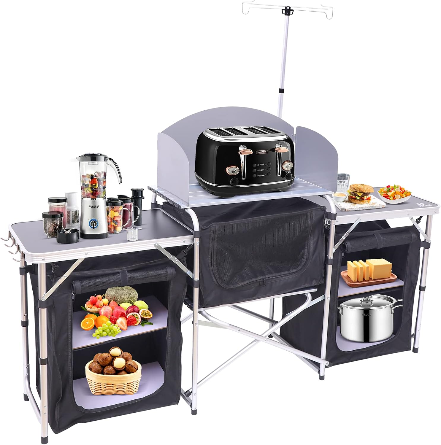 Mesa de Cozinha Dobrável para  - Outdoor Camping Kitchen Setup avaliação e preço