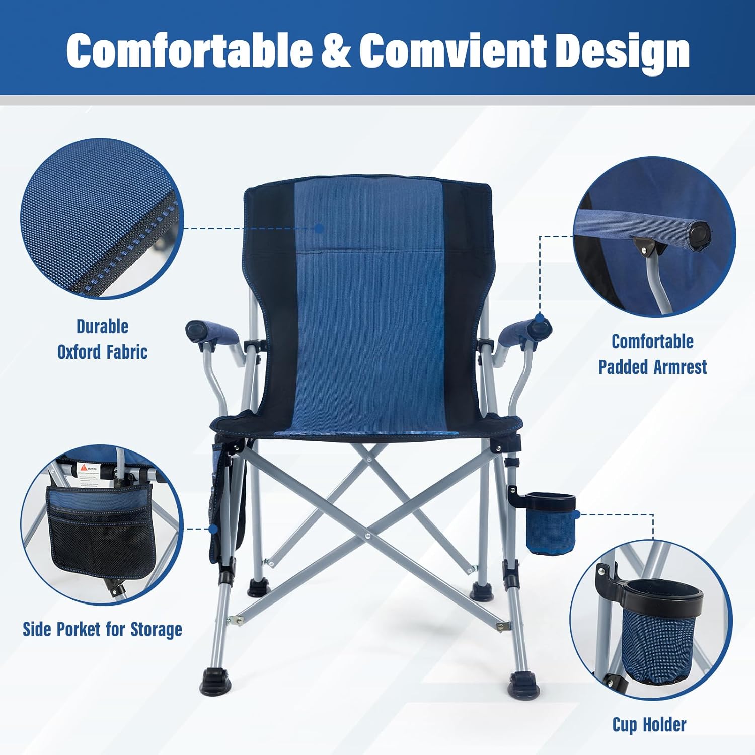 Cadeira de Camping Portátil e  - Outdoor Camping Folding Chairs avaliação e preço