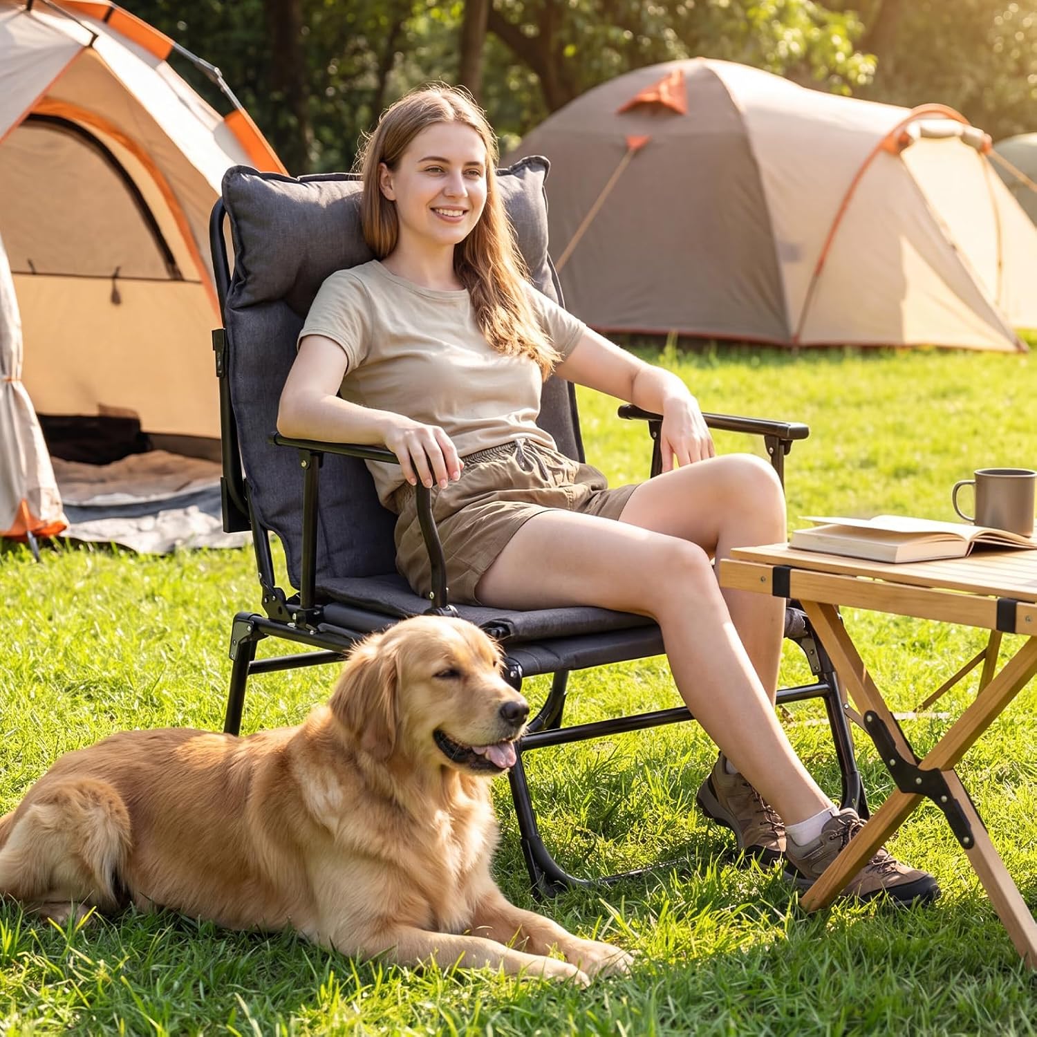Conjunto de 2 Cadeiras Dobráve - Outdoor Camping Folding Chairs avaliação e preço