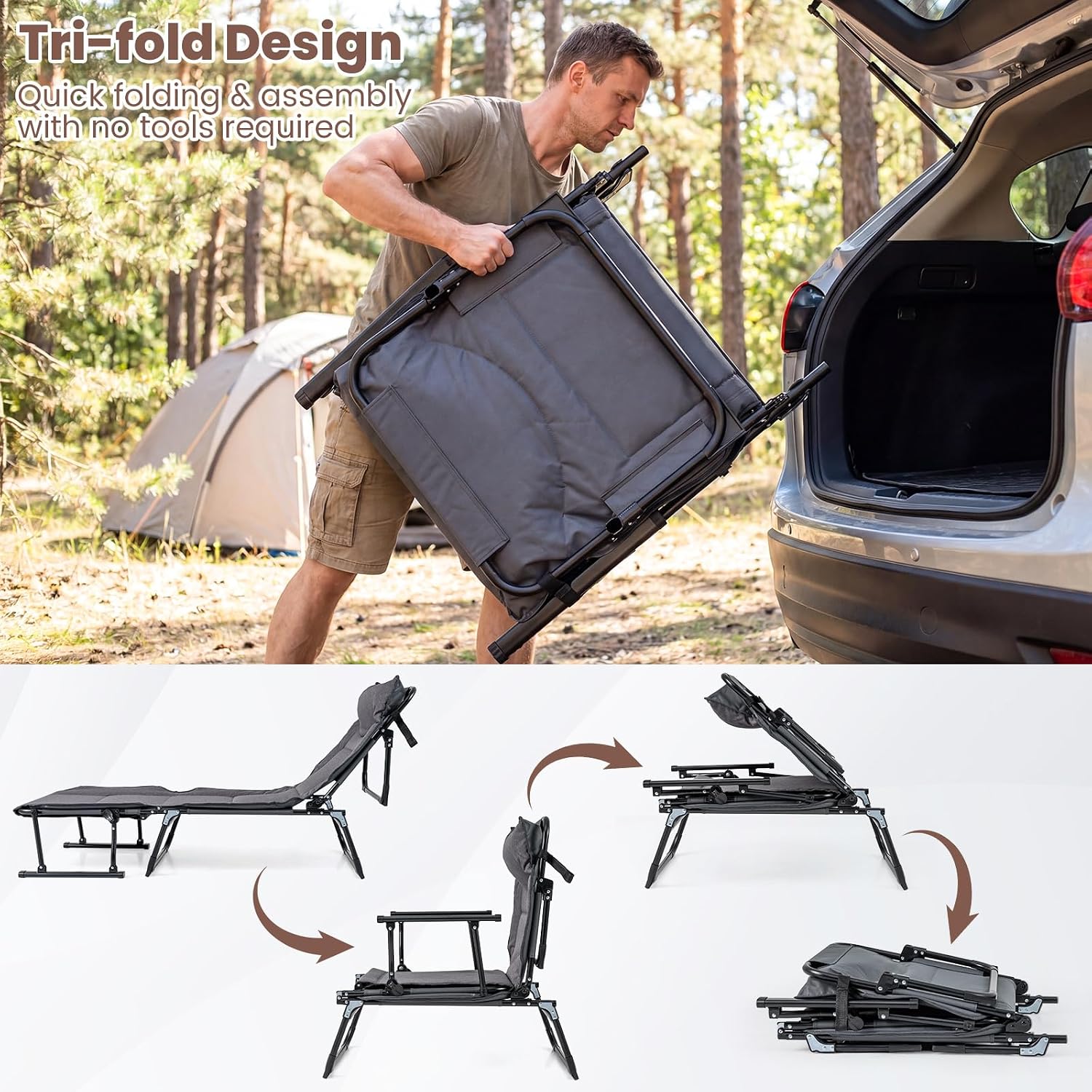 Conjunto de 2 Cadeiras Dobráve - Outdoor Camping Folding Chairs avaliação e preço