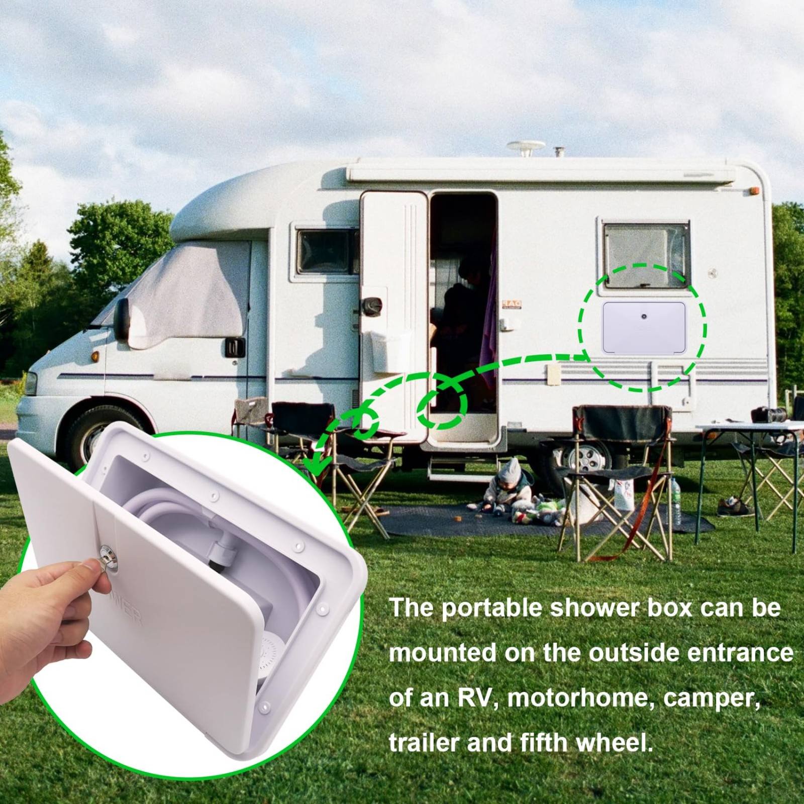 Caixa de Chuveiro Externa Comp - Outdoor Camping Showers avaliação e preço