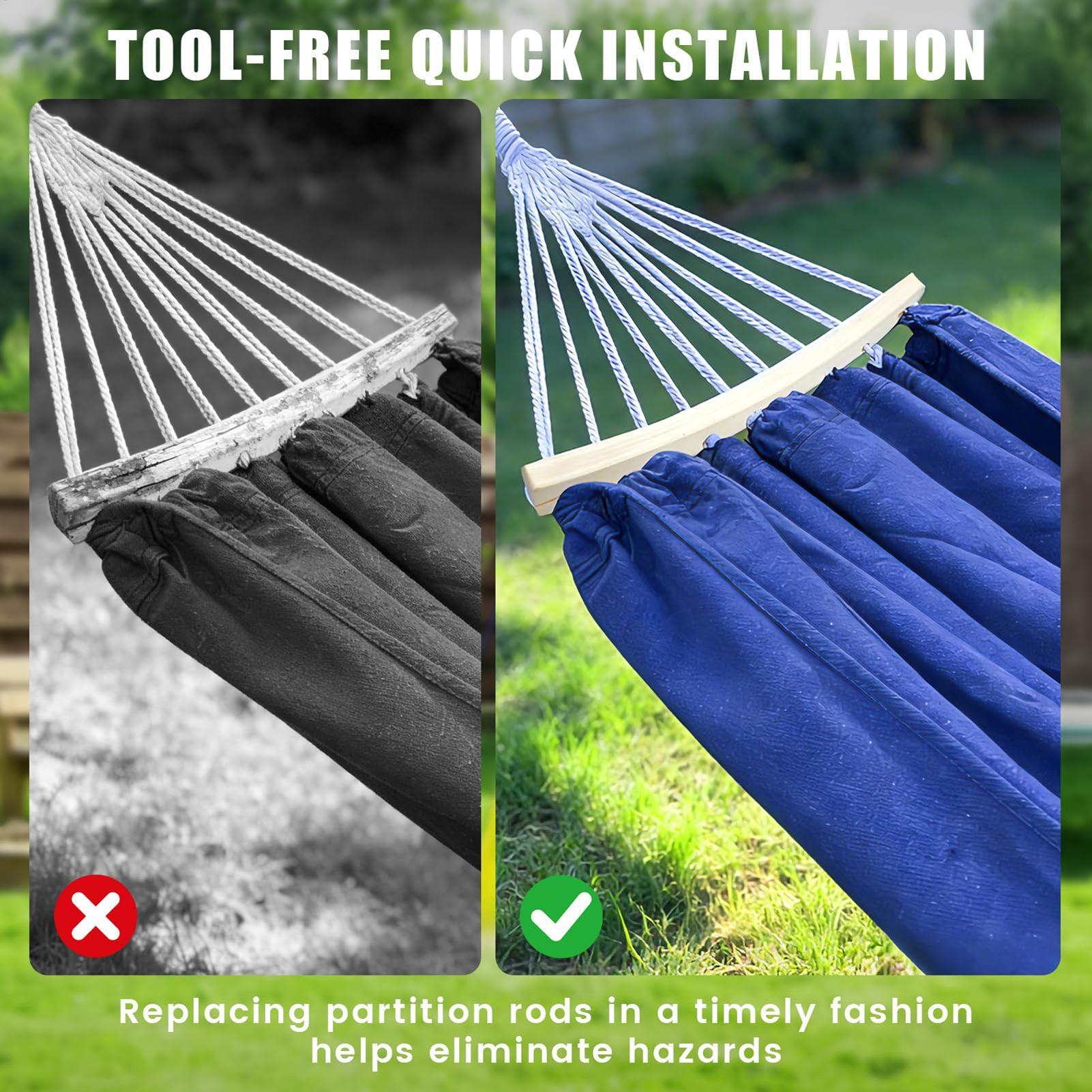 2 Peças de Barra de Madeira co - Outdoor Camping Hammock avaliação e preço
