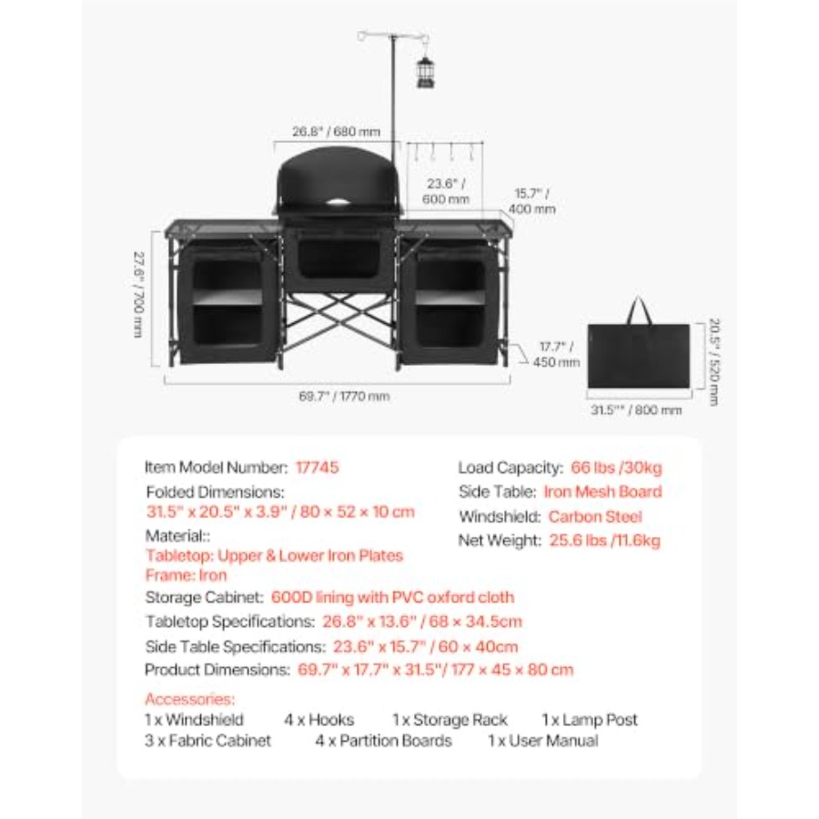 Mesa de Camping Dobrável, Mesa - Outdoor Camping Kitchen Setup avaliação e preço