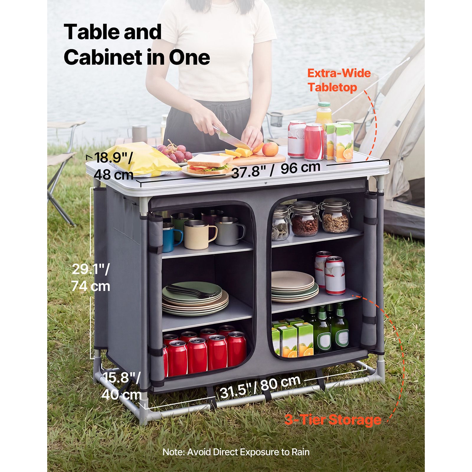 Armário de Armazenamento para  - Outdoor Camping Kitchen Setup avaliação e preço